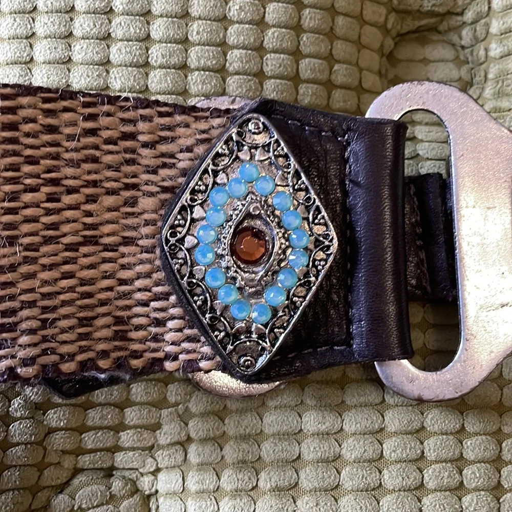 Custom crystal leather belt